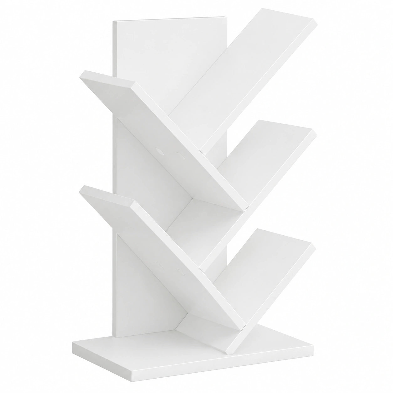 Estantería en Forma de Árbol de 5 Niveles, Ahorro de Espacio, para Hogar u Oficina, Color Blanco Crema