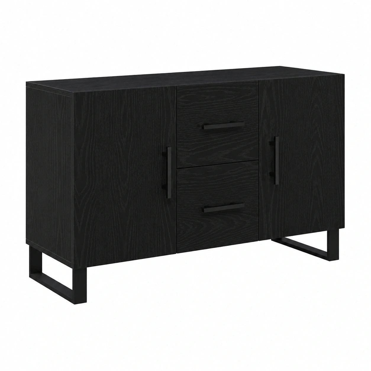 Aparador de Roble Negro 100x36x60 cm, Almacenaje Moderno y Elegante para Comedor