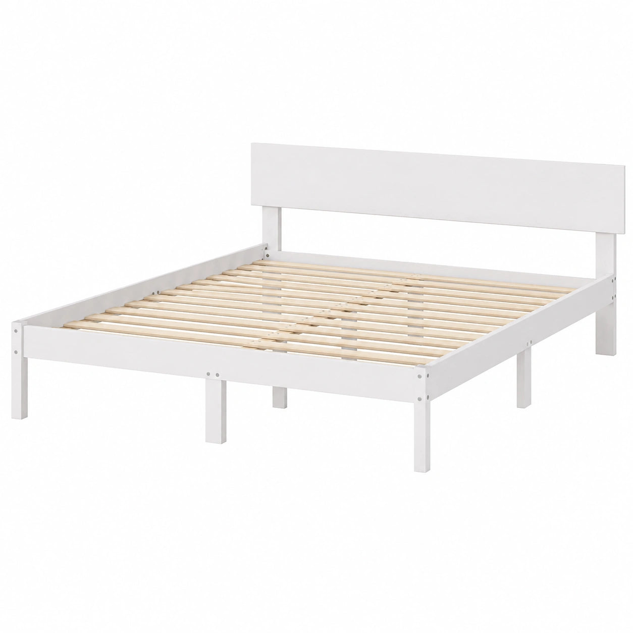 Base de Cama de Madera de Pino Blanca 150x200 cm