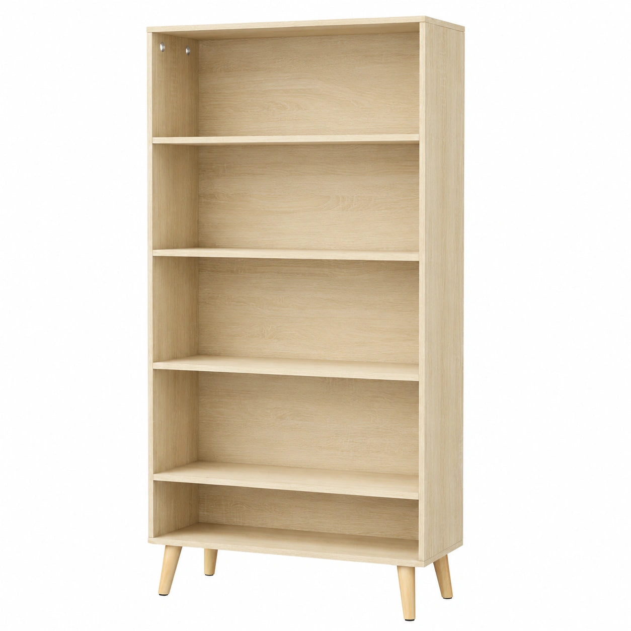 Estantería de 5 Niveles para Almacenamiento, Librería de Madera Roble Claro para Hogar y Oficina, 60x24x144 cm