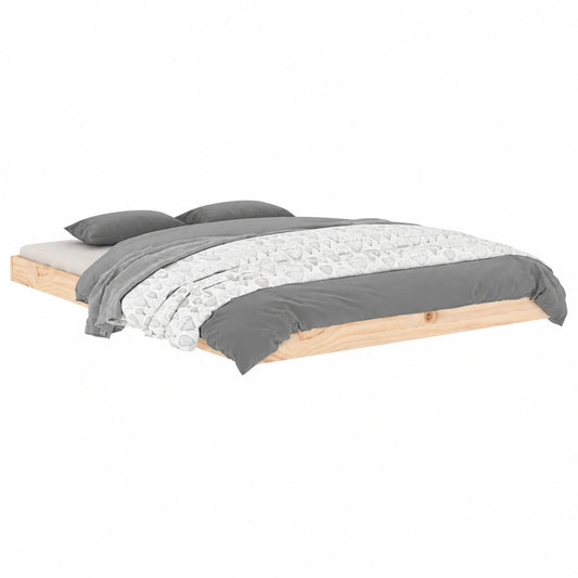 Cama Doble de Pino Macizo 120x190 cm para Dormitorio