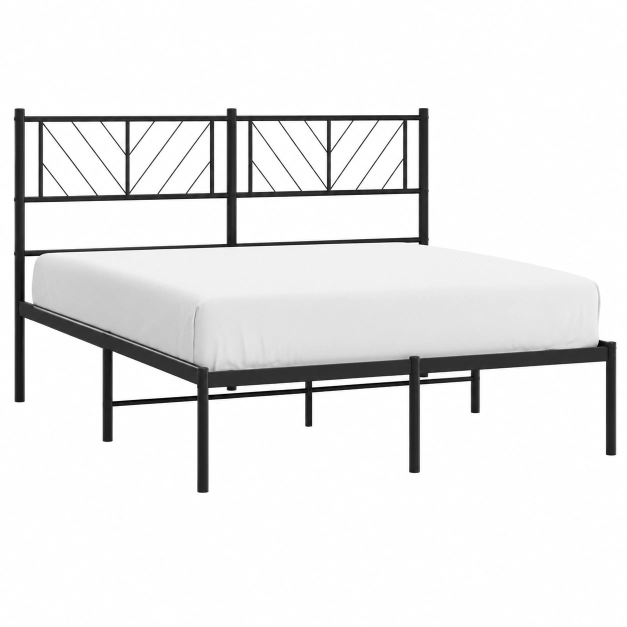 Estructura de Cama de Metal Negro 120x190 cm con Cabecero