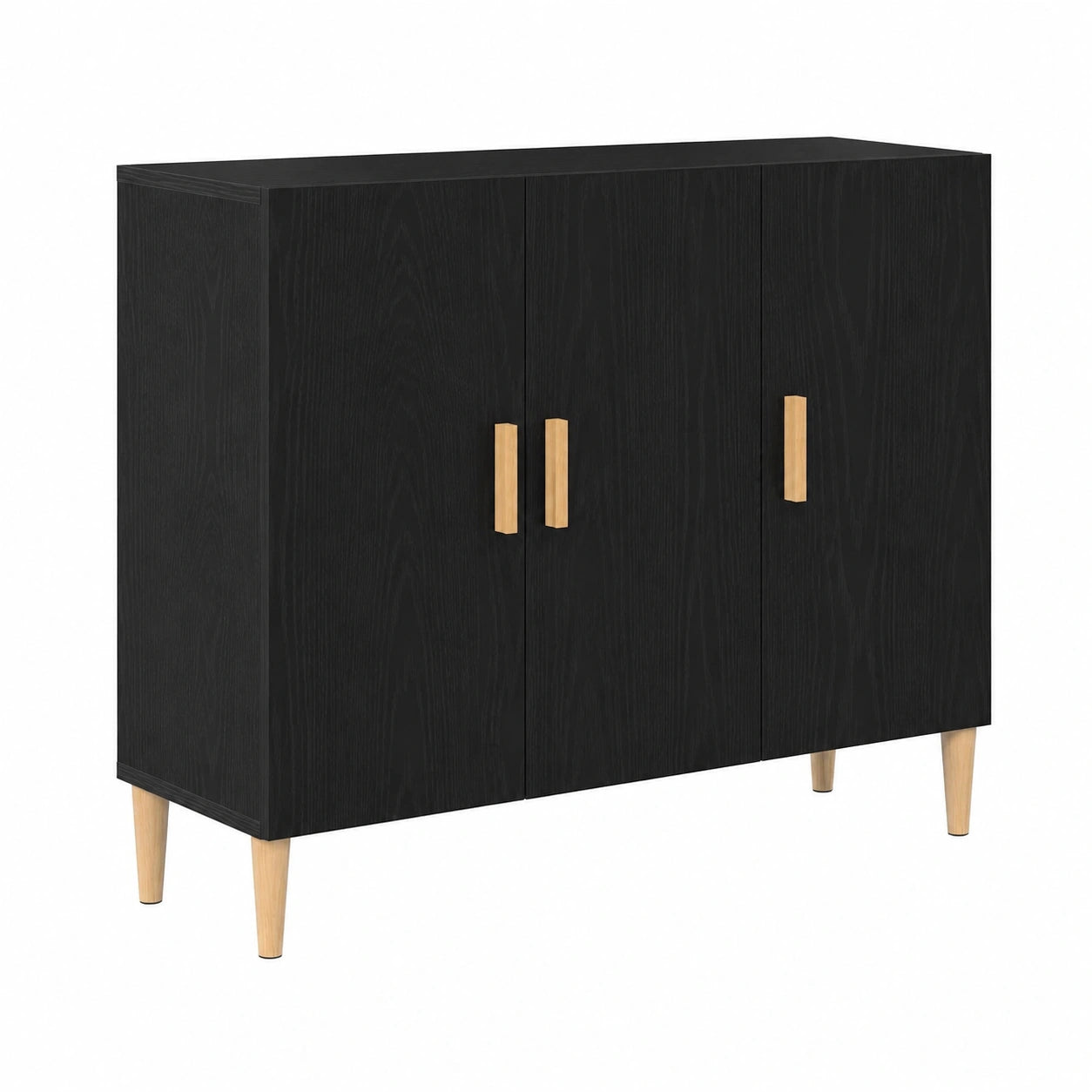 Aparador Moderno de Roble Negro 90x34x80 cm, Almacenamiento para Salón
