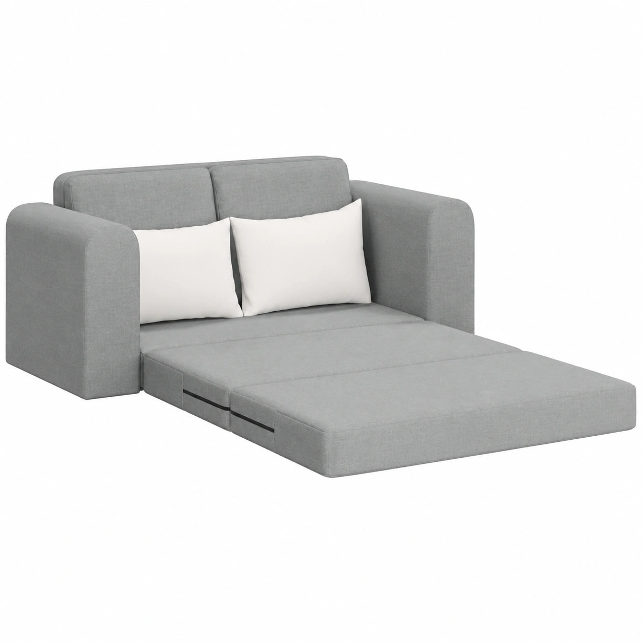 Futón convertible gris claro 3 plazas para salón 148 x 71 x 83 cm