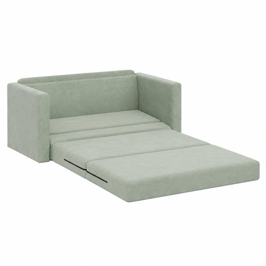 Sofá cama ajustable gris claro de terciopelo, diseño moderno, marco duradero