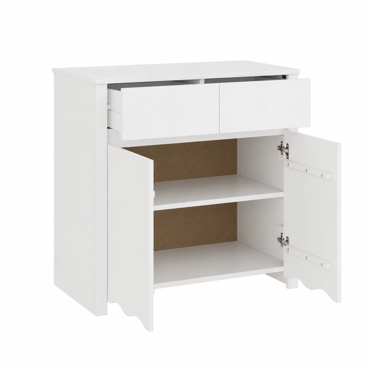 Aparador de Madera Blanco con Cajones y Puertas para Comedor Moderno