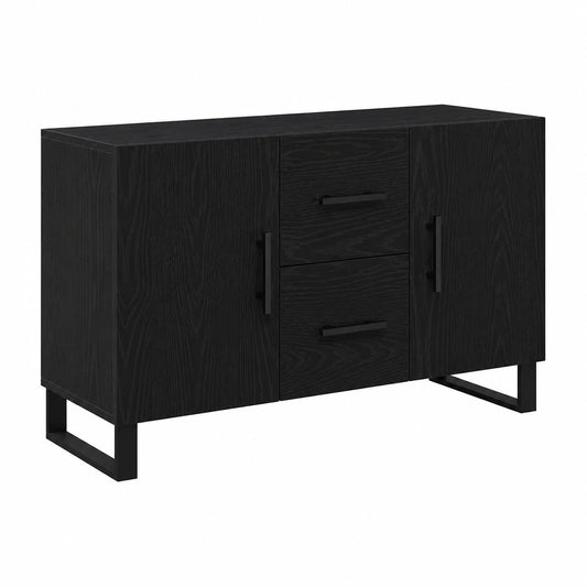 Aparador de Roble Negro 100x36x60 cm, Almacenaje Moderno y Elegante para Comedor
