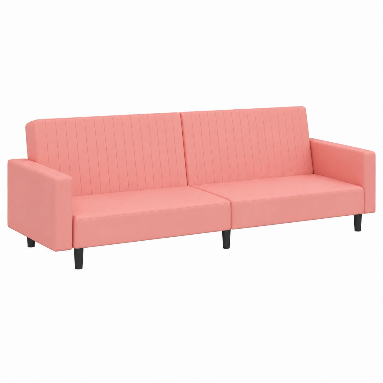 Sofá cama de 2 plazas en terciopelo rosa, estructura de madera, 220 x 85 x 70 cm, ideal para salón o habitación de invitados