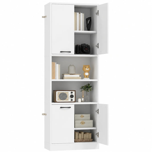 Armario Alto Moderno para Baño con Almacenamiento y Seguridad, Blanco