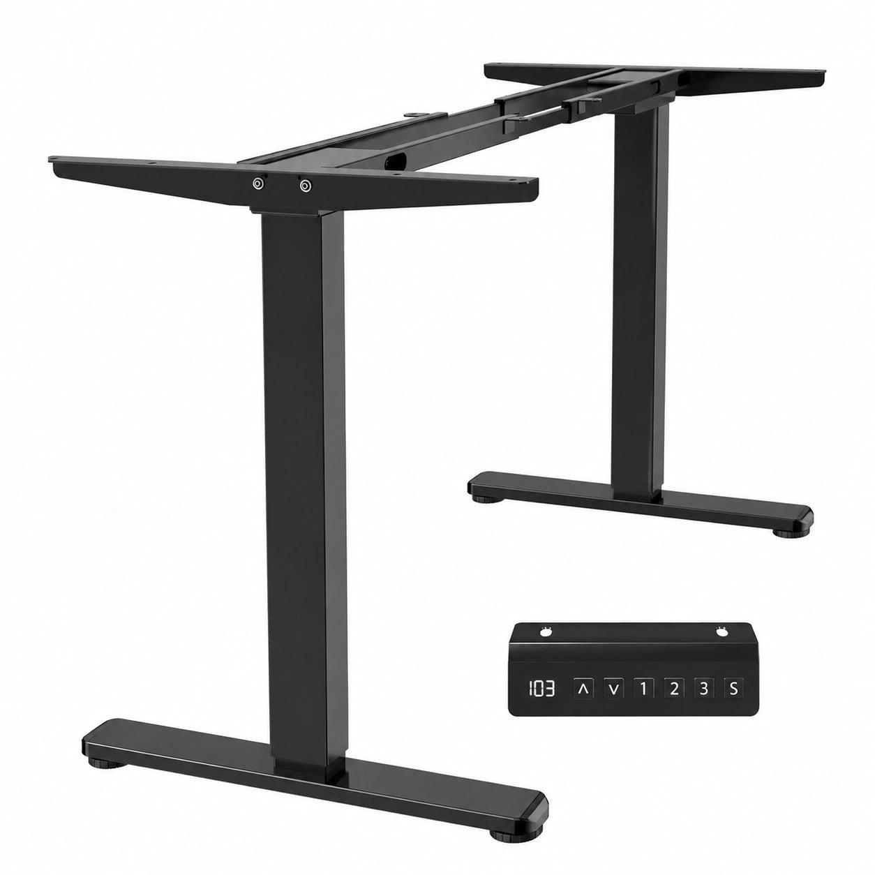VIVO Escritorio Eléctrico de Pie con Motor Dual, Capacidad 100 kg, Ajustable con Memoria, Negro