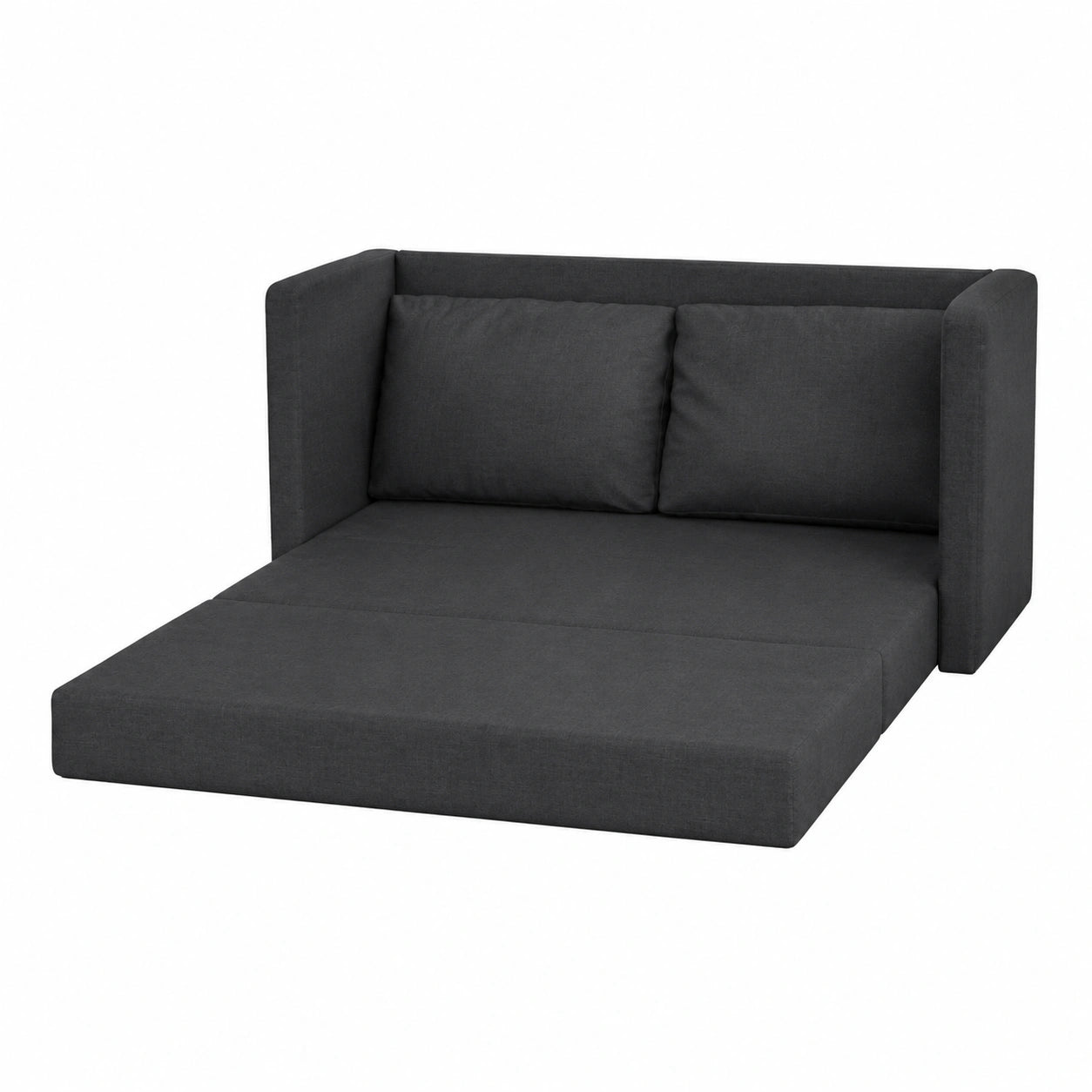 IKAYAA Sofá Cama 2 Plazas Plegable Futón para Salón Loft Negro