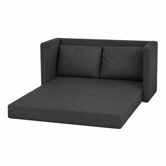 IKAYAA Sofá Cama 2 Plazas Plegable Futón para Salón Loft Negro