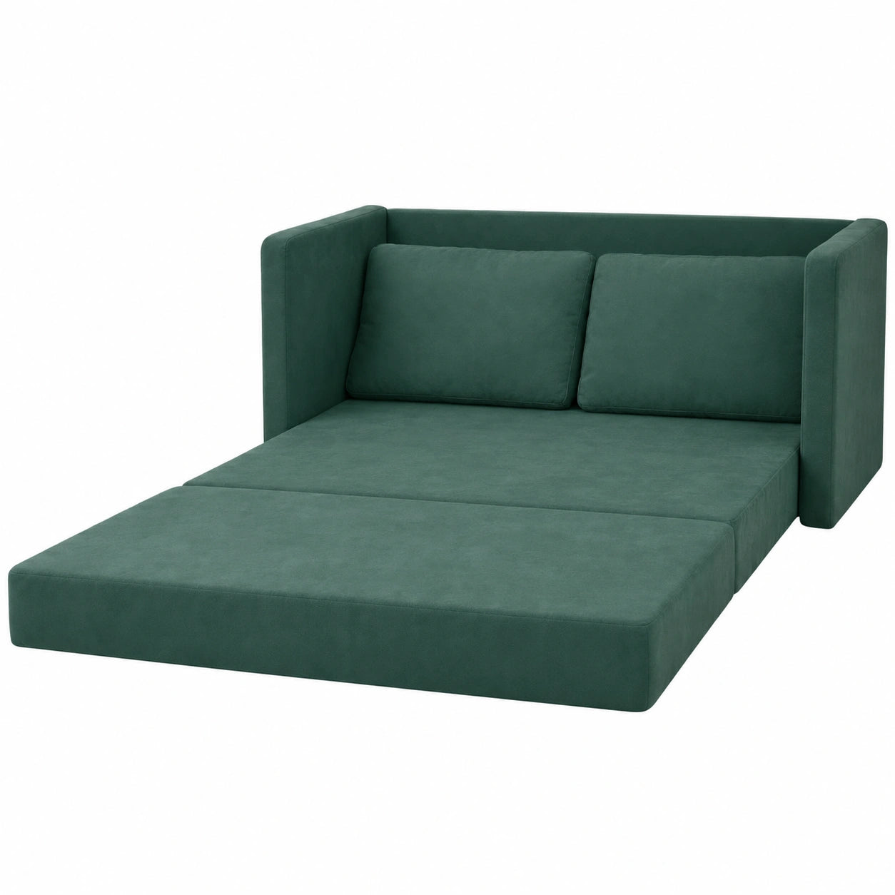 IKAYAA Sofá Cama Doble Convertible Futón Compacto para Salón 122 x 204 x 55 cm Verde Oscuro
